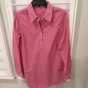 J. McLaughlin Pink & White Gingham Top Tunic Sz M